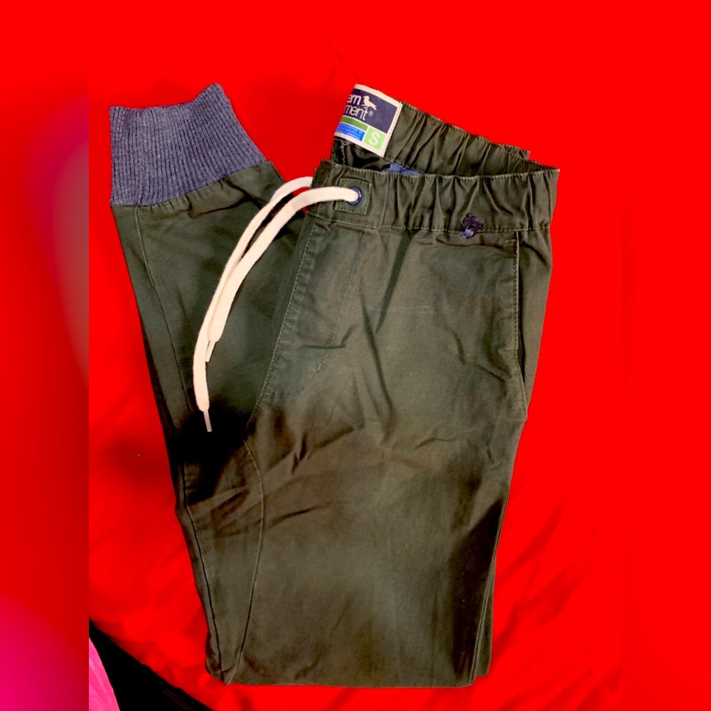 Modern Amusement Jogger Pants Men's Small front and back pockets tie waist
